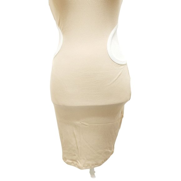 NauLon Womens Open Back Bodycon Dress  Cut Out Waist Ribbed Ankle Length  Size M - Picture 11 of 13